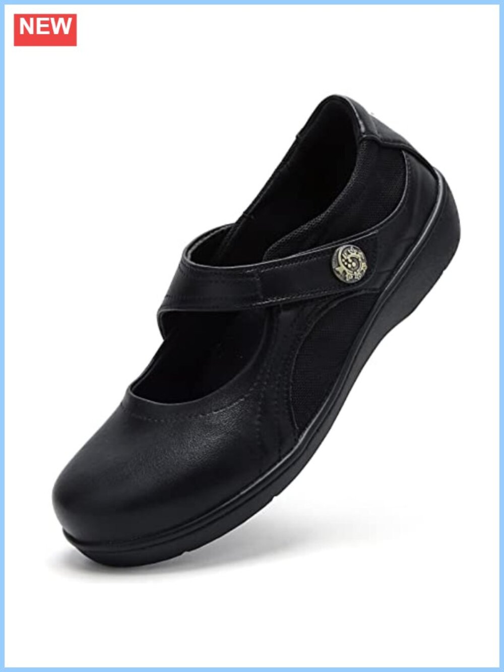 Mary Jane Shoes Women Orthopedic Flats Vegan Memory Foam Non Slip Work